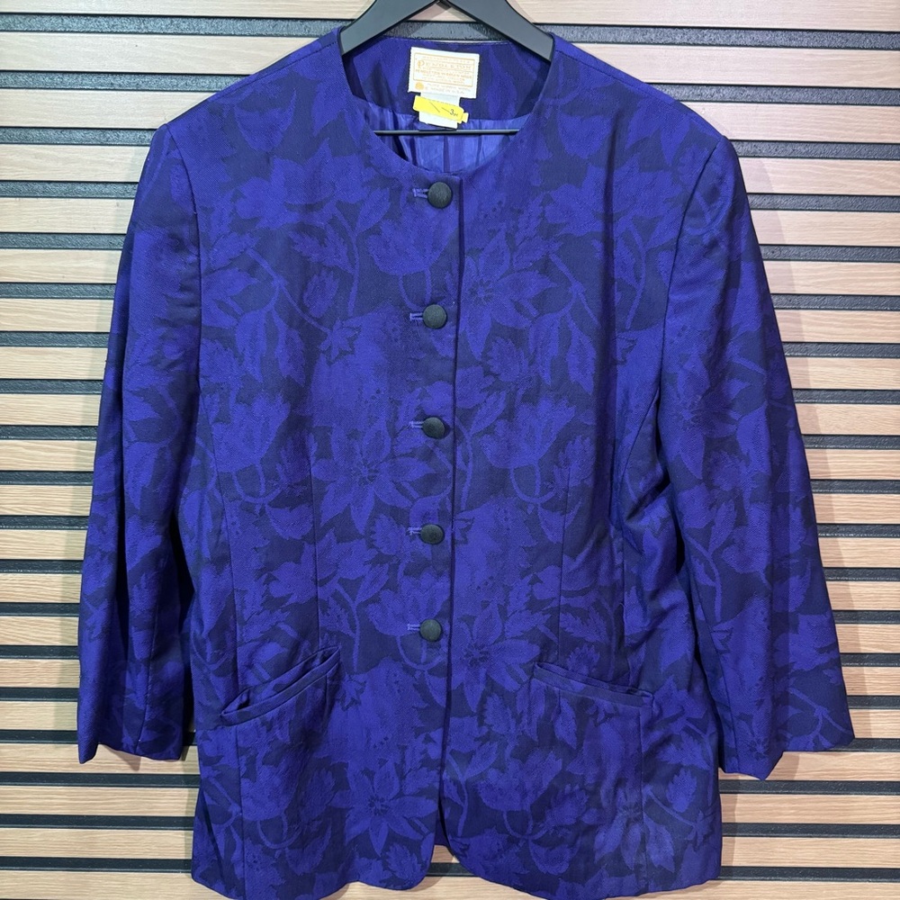 Vintage Pendleton Purple Floral Wool Blazer